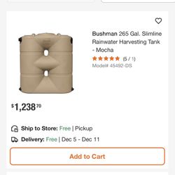 Bushman 265 Gal Rain Water Harvesting Tanks