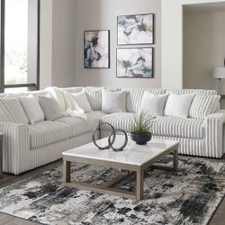 Stupendous Alloy Corduroy Symmetrical Sectional Living Room Set / 3pc