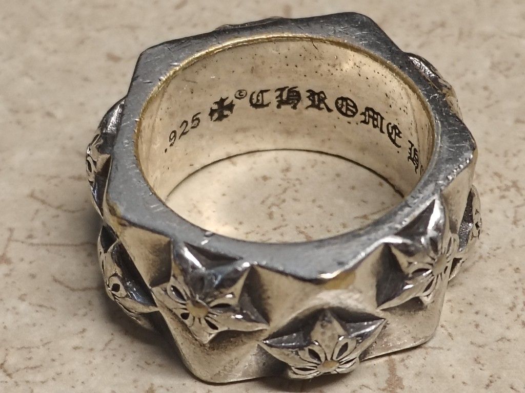 Chrome Hearts Five-Star Faceted Ring – .925 Sterling Silver (19g)