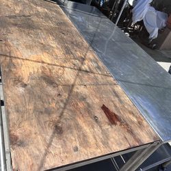 Stainless steel and wooden table