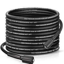 New 50FT Steel Wire Braided Washer Hose – Kink-Resistant, 248Bar / 3600 PSI, Burst-Resistant Replacement Hose with M22 Fittings – Compatible with Ryob