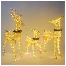 Joiedomi 3 Packs Christmas Decoration Deer Family, 230 LED Lighted Reindeers Yard Lights