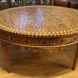 Reduced!! Amazing Moroccan Large handcrafted inlaid wood Coffee Table!!