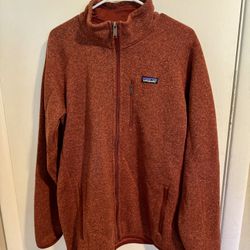 Patagonia Sweatshirt Mens Large terracotta Fleece Full Zip Long Sleeve Activewear Top