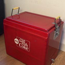 Clean Vintage 1960's Metal Coca Cola Cooler "things go better with Coke"