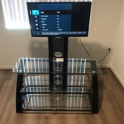 Black Glass Tv Stand With 32 Inch Tv 