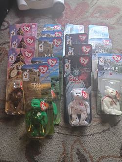 Mcdonalds ty collect four Glory  the bear ,Maple the bear, erinn the bear britaannia the bear