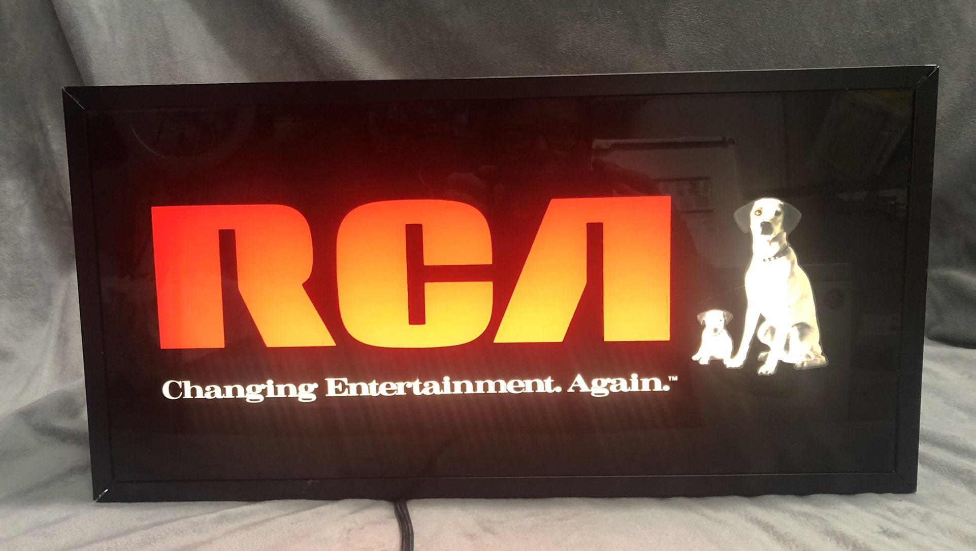 RCA Lighted Sign vintage 20” X 10” X 3.5”
