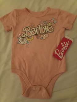 $3_new_(18mos) Carter & barbie onesie & 3piece bibs combo. Thanks 