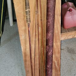 Antique Fishing Pole, With Container