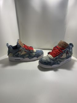 Jordan 4s Handmade Distressed Denim 10.5