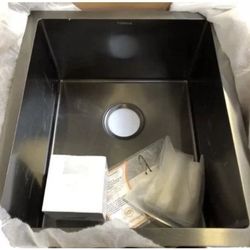 Inch Black Undermount Bar Sink Quartz Single Bowl Kitchen Sink With Bottom View