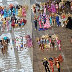 Large Barbie And Other Doll Lot.