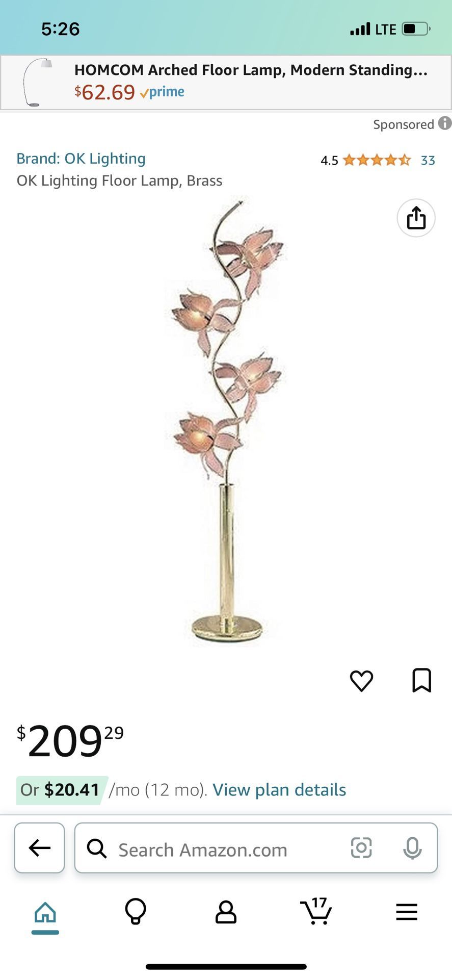 OK Lighting Floor Lamp