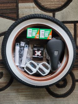 NEW Bicycle Bmx Parts Bundle 20" White