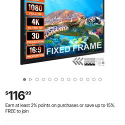 120" 16:9 Projector Screen Fixed Frame