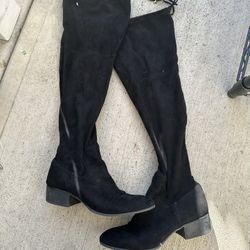 G by Guess Mia Black Suede thigh high boots size 7