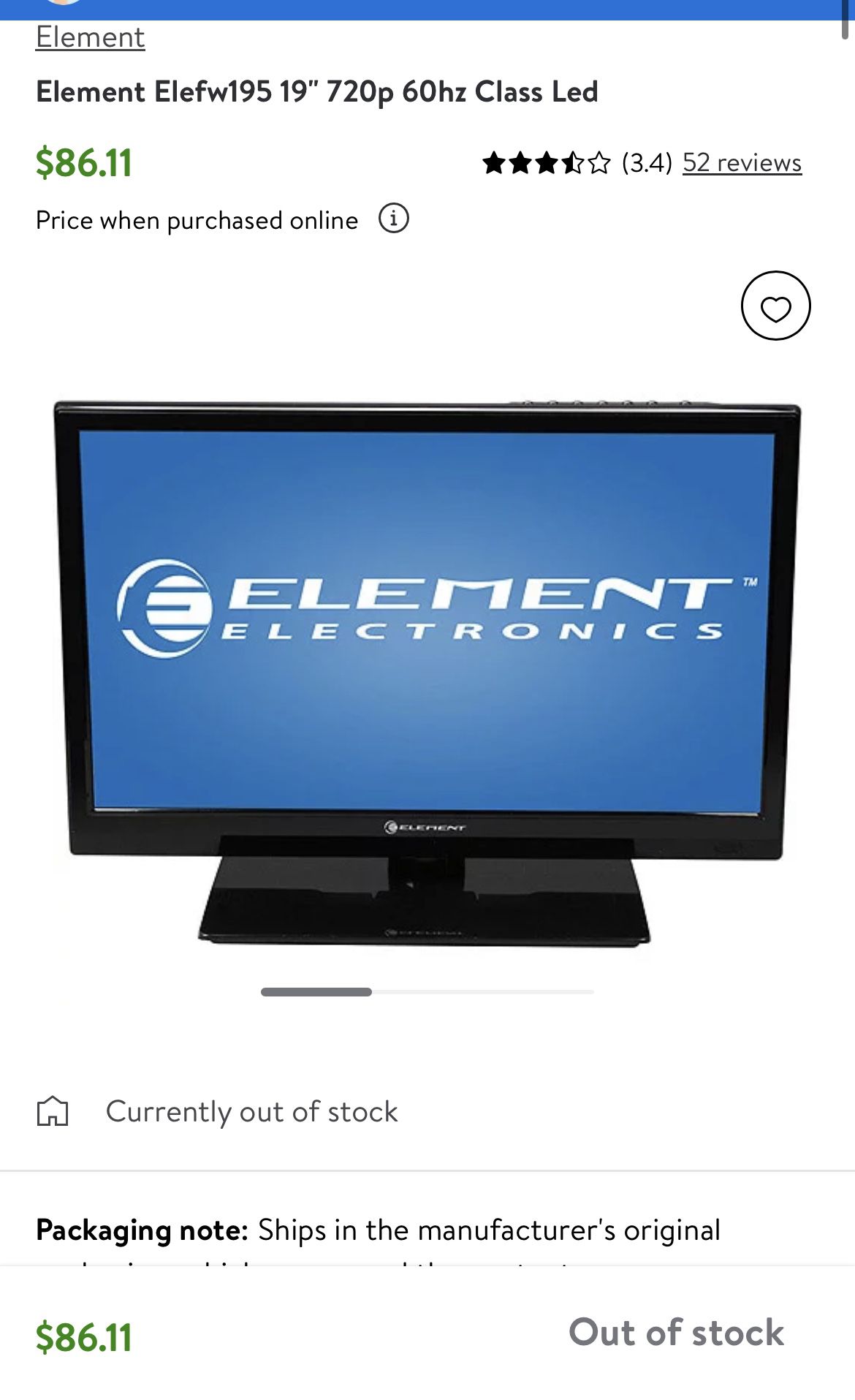 Element 19 Class (720P) LED HD TV (ELEFW195) 