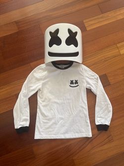 Marshmello Kids Costume Set with Mask and Shirt size medium youth
