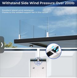 Double-Sided Glass Railing Spigot by LukLoy, Heavy Duty 4.3LB Wind-Resistant Glass Spigots SS304 Railing System for Deck Garden Stairs Balustrade Balc