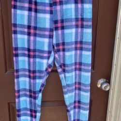 Plaid Fleece Pajama Pants women XL
