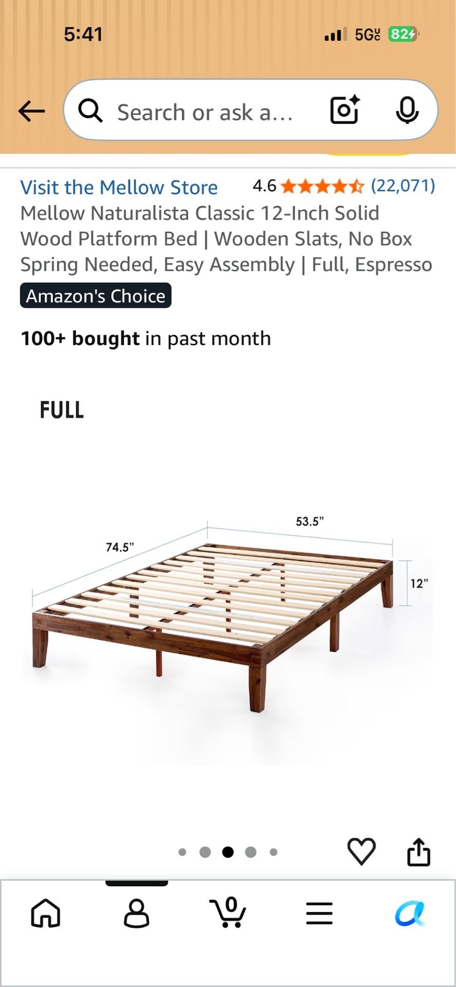 Full size bed frame