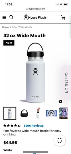 Hydro flask 32 oz Wide Mouth White 