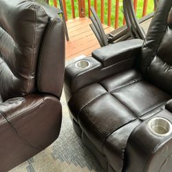 Two Electric Recliners, Both Work Perfectly No Cuts No Scratches
