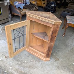 Antique Pine Corner Cabinet 