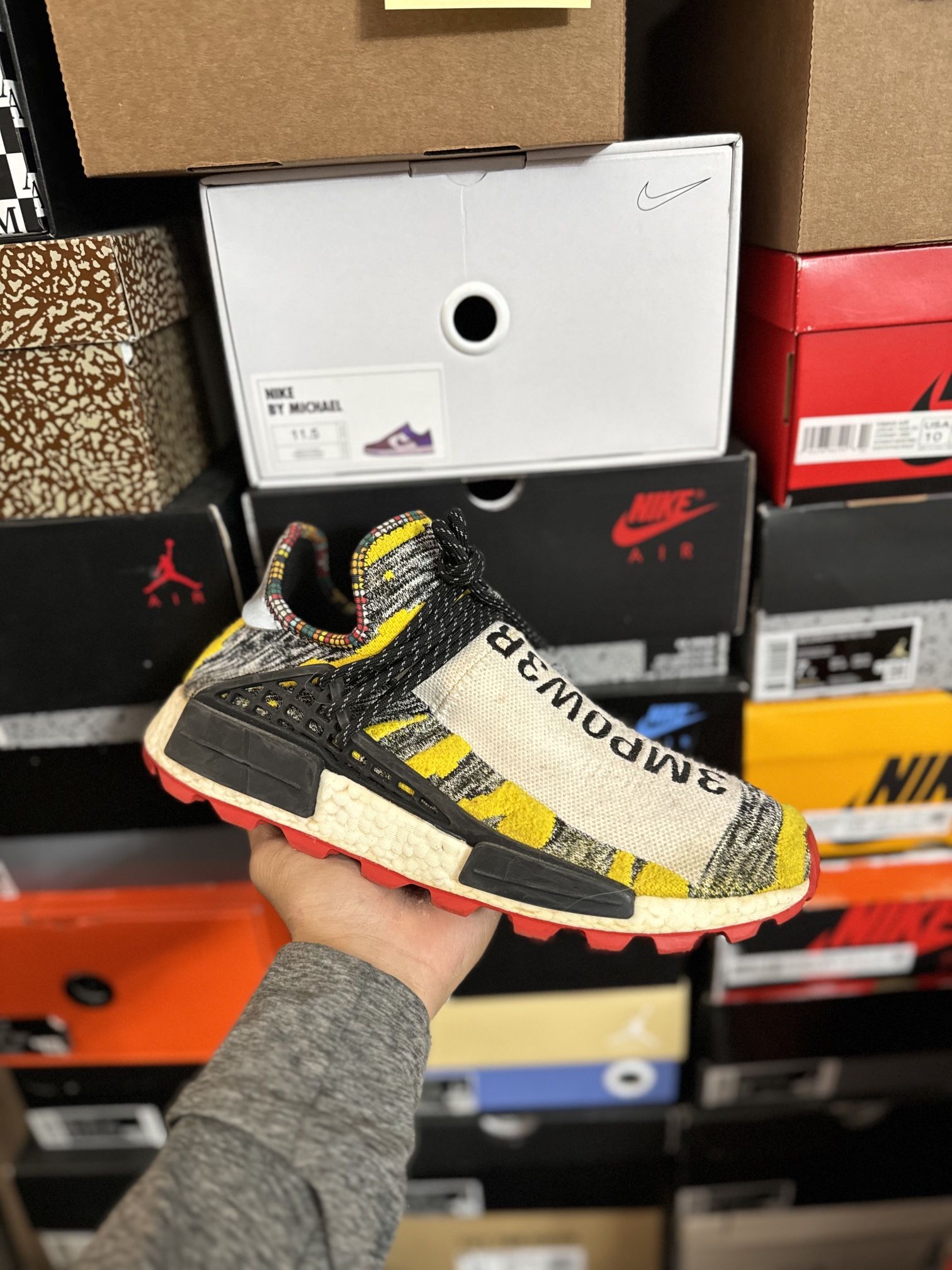 Adidas NMD Hu Solar Pack Red size 11 USED But Clean