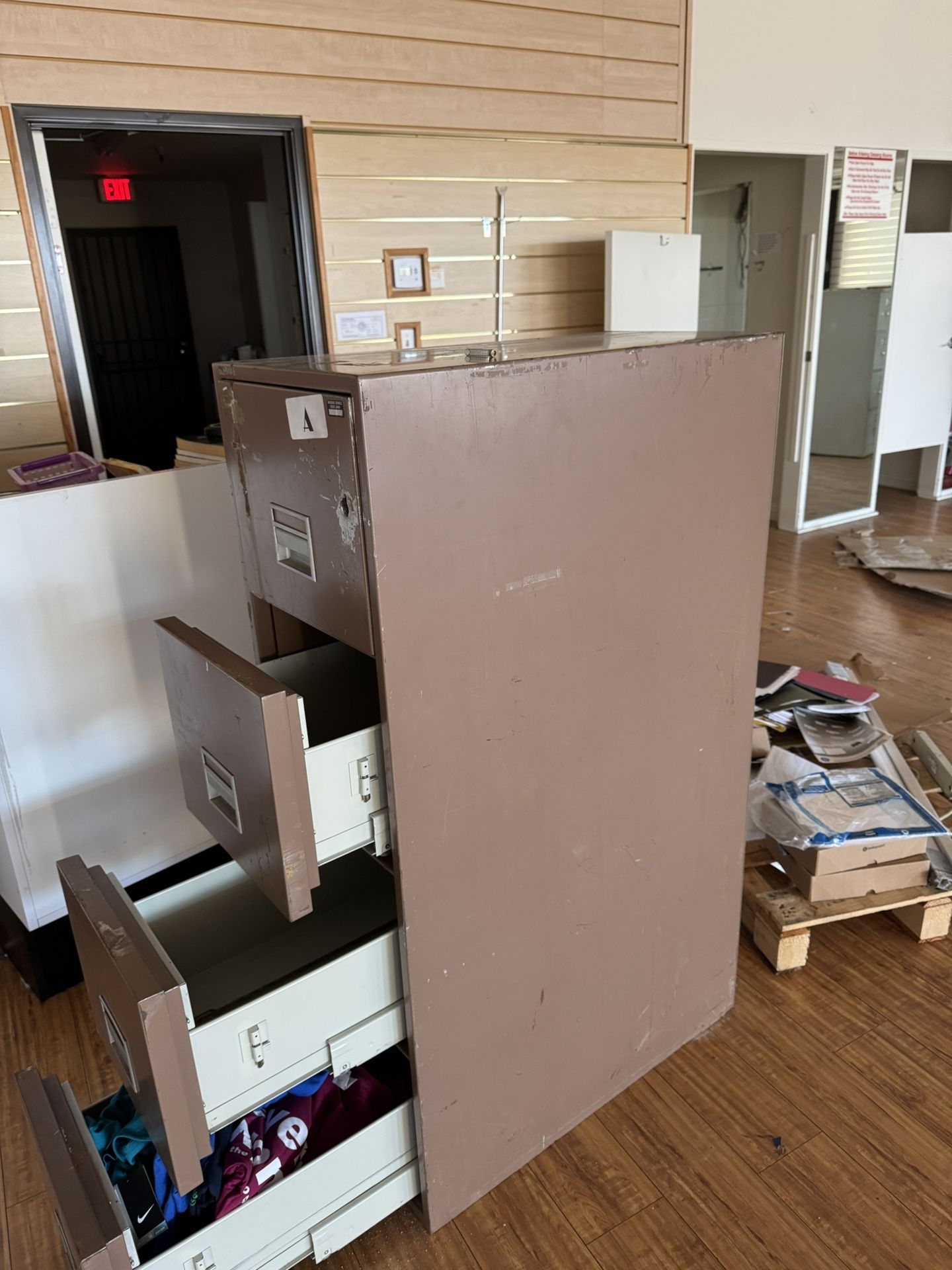 Letter Size Fire Proof Used File Cabinet.