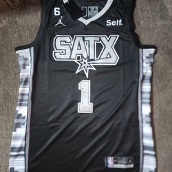 Brand New San Antonio Spurs Men's Nike Victor Wembanyama Statement Edition Swingman Jersey