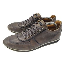 Magnanni 14808 Mens Size 9.5 M Gray Calfskin Leather Casual Sneakers Spain $350