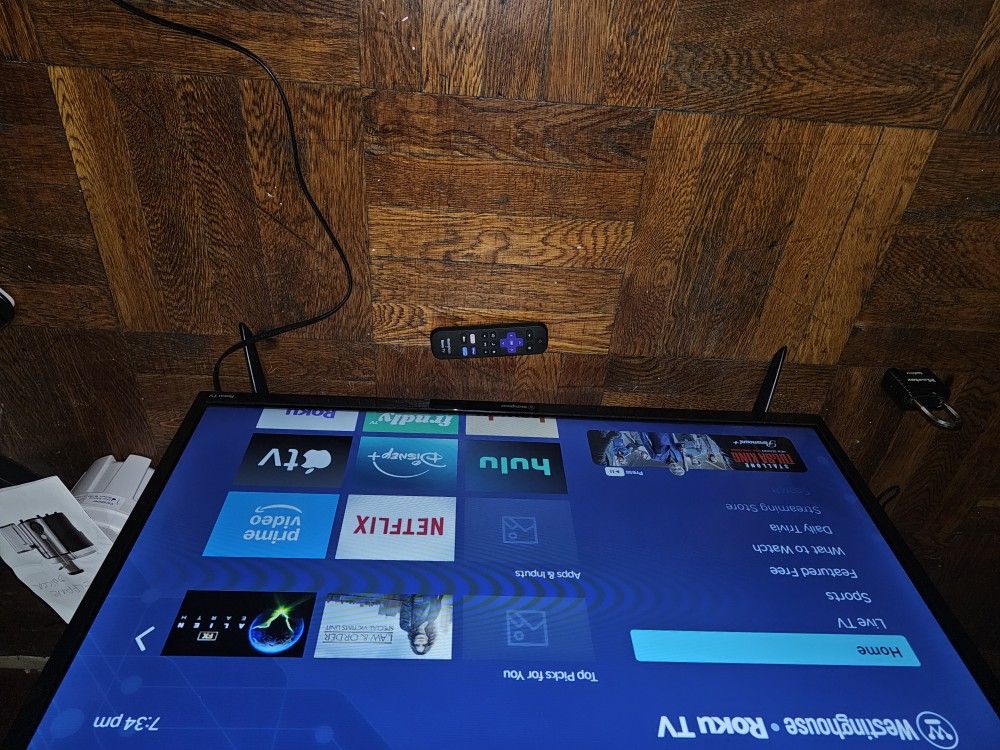 32.
Inch smart t v with remote  Roku Weston house
