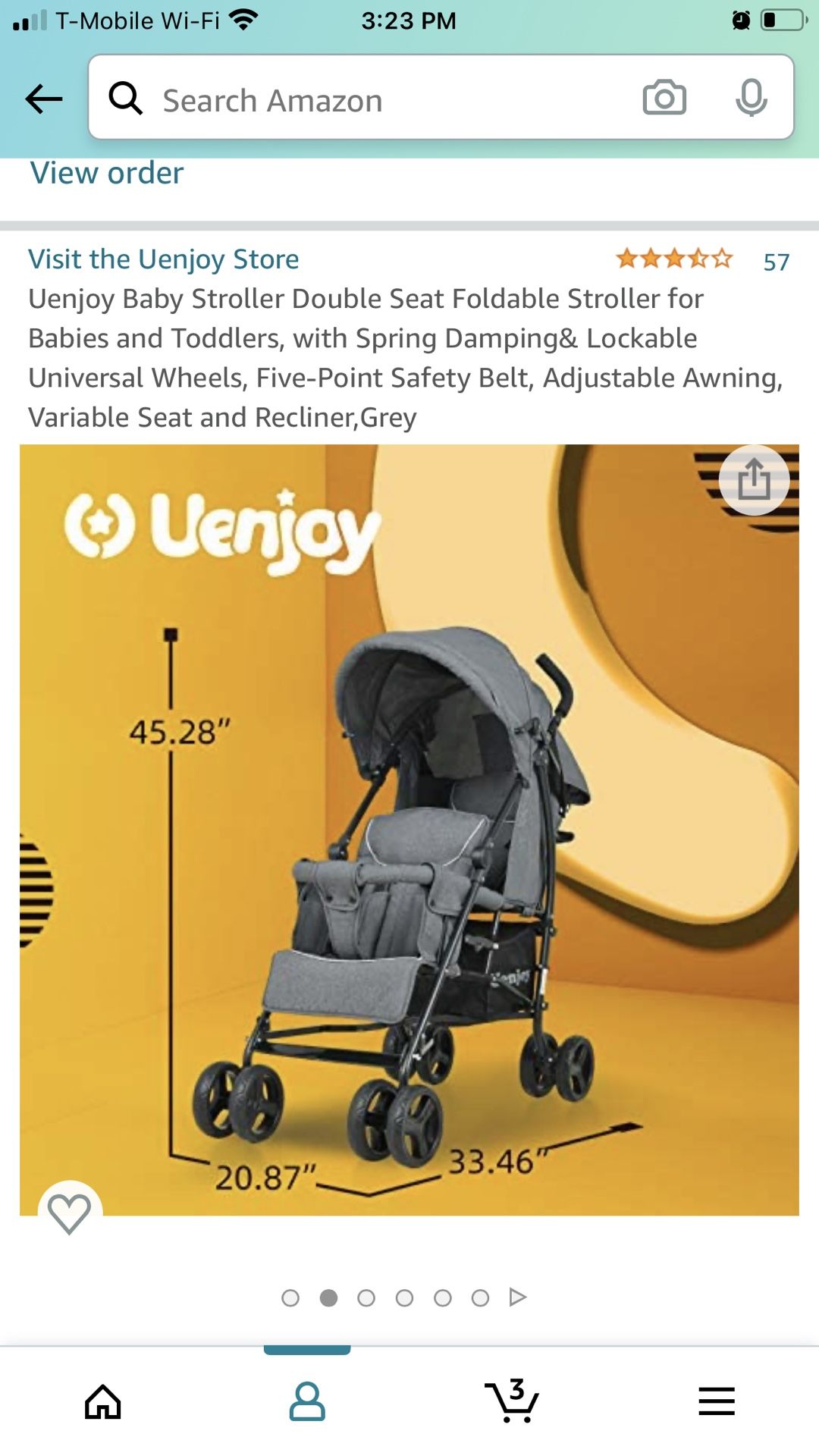 Double Stroller, Light Weight/ Carriola Doble, Peso Ligero