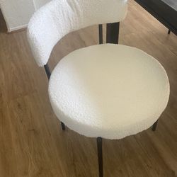 Ivory/Cream Upholstered Modern Fabric Chair