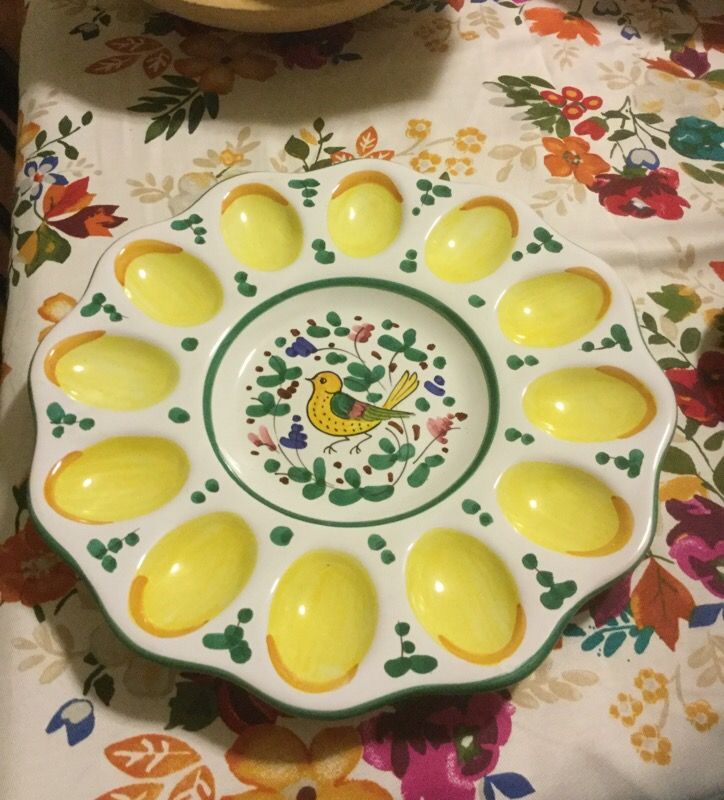 Egg server plate Italy