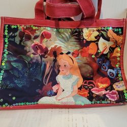 Disney Alice In Wonderland Original Canvas Embellished Tote Bag A2