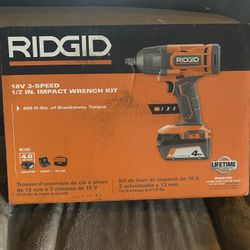 NEW 18V Cordless 1/2 in. Impact Wrench Kit with 4.0 Ah Battery and Charger