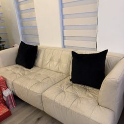 Leather Cream Sofa 