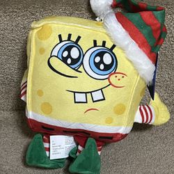 Gemmy SpongeBob SquarePants Animated Dancing Christmas Plush Jingle Bells NEW