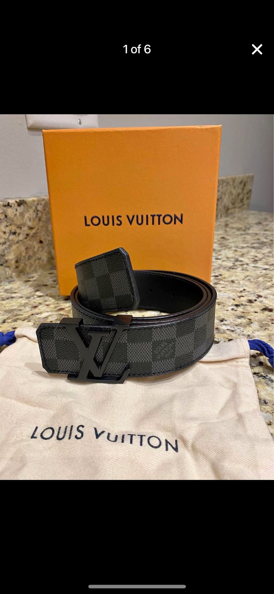 Louis Vuitton Damier Graphite Belt