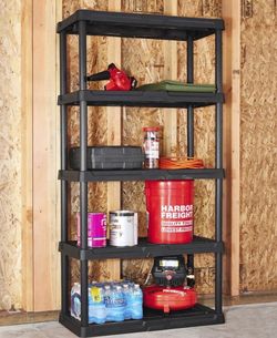 4x Plano Heavy Duty 5-Tier Plastic Storage Shelves – Like New, 600 lb Total Capacity – $80 for ALL FOUR!