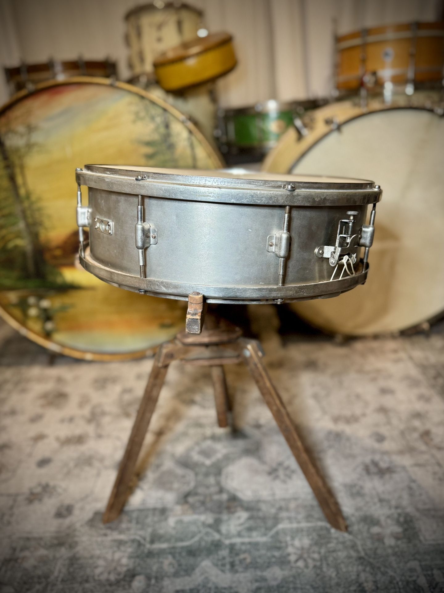 1920s Leedy Multi Model Snare Drum 5x15 Nickel Over Brass