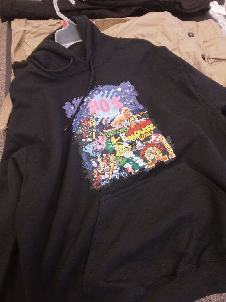 Black Adult Medium 80's Baby HOODIE
