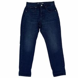 Old Navy Girls 14 OG Straight Jeans High Rise Dark Blue Adjustable Waist Cotton