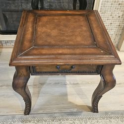 End Table Leather Top