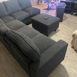 6pc Sectional With Ottoman