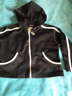 Girls Black Zip-Up Lightweight Jacket Size 4