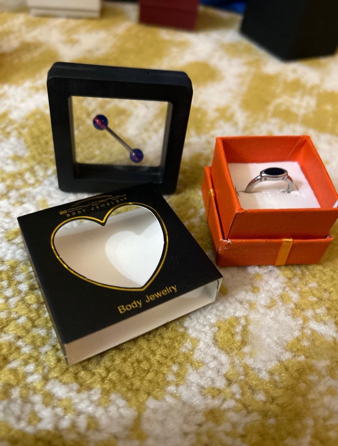 Stainless steel ring & tongue ring